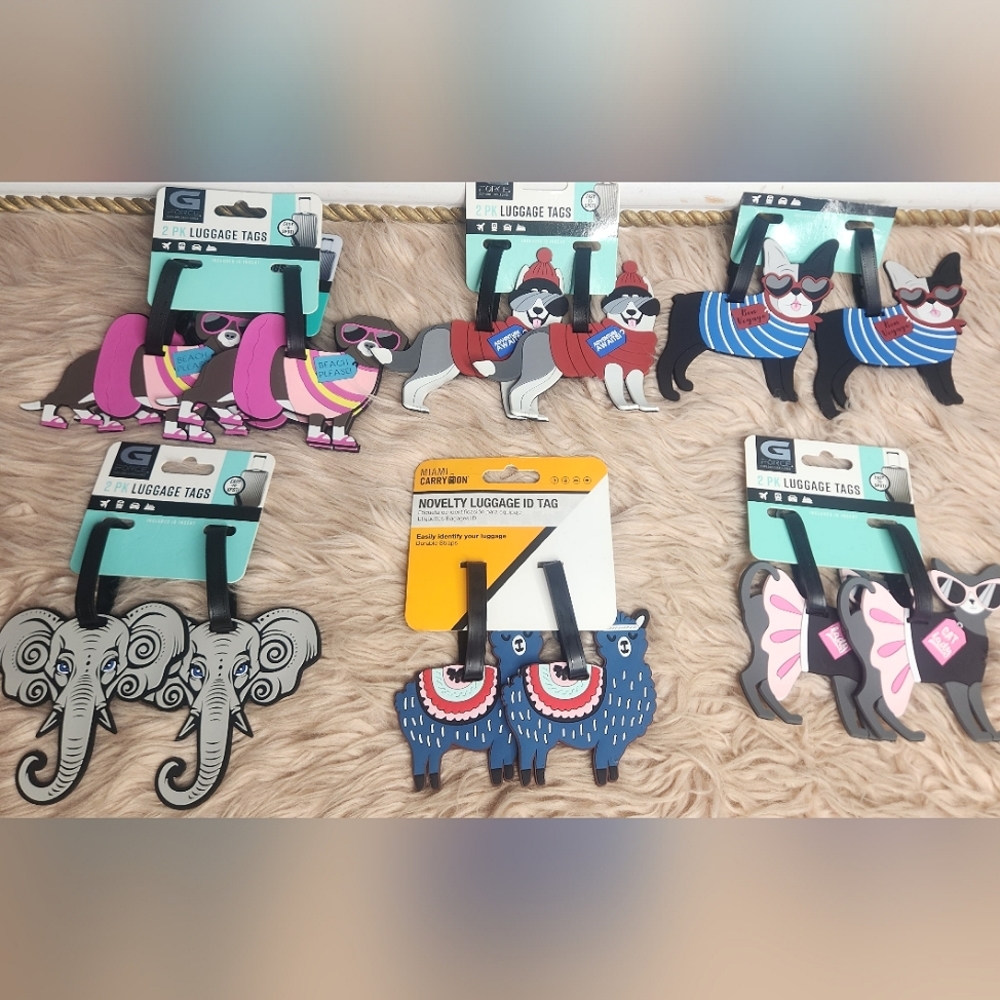 NWT PETS, ANIMAL, MARVEL, MOVIE, FUN 2-Pack Luggage ID Tag Set/ Various Styles